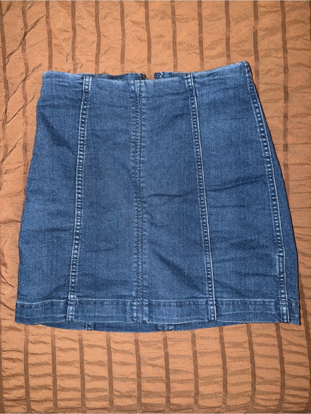Free People Indigo Panelled Denim Mini Skirt